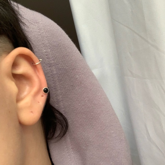 Silver Stud Earrings semi precious stone Biucles dmoreilles argent - Picture 3 of 3